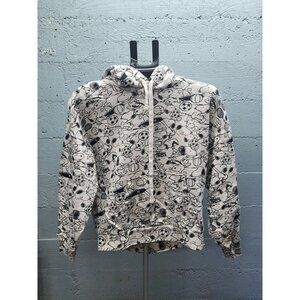 Graphic Hoodie Snoopy Design White Size XS